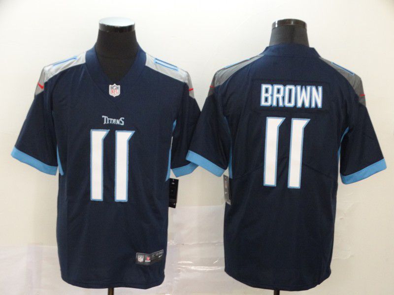 Men Tennessee Titans 11 Brown Blue New Nike Vapor Untouchable Limited NFL Jersey